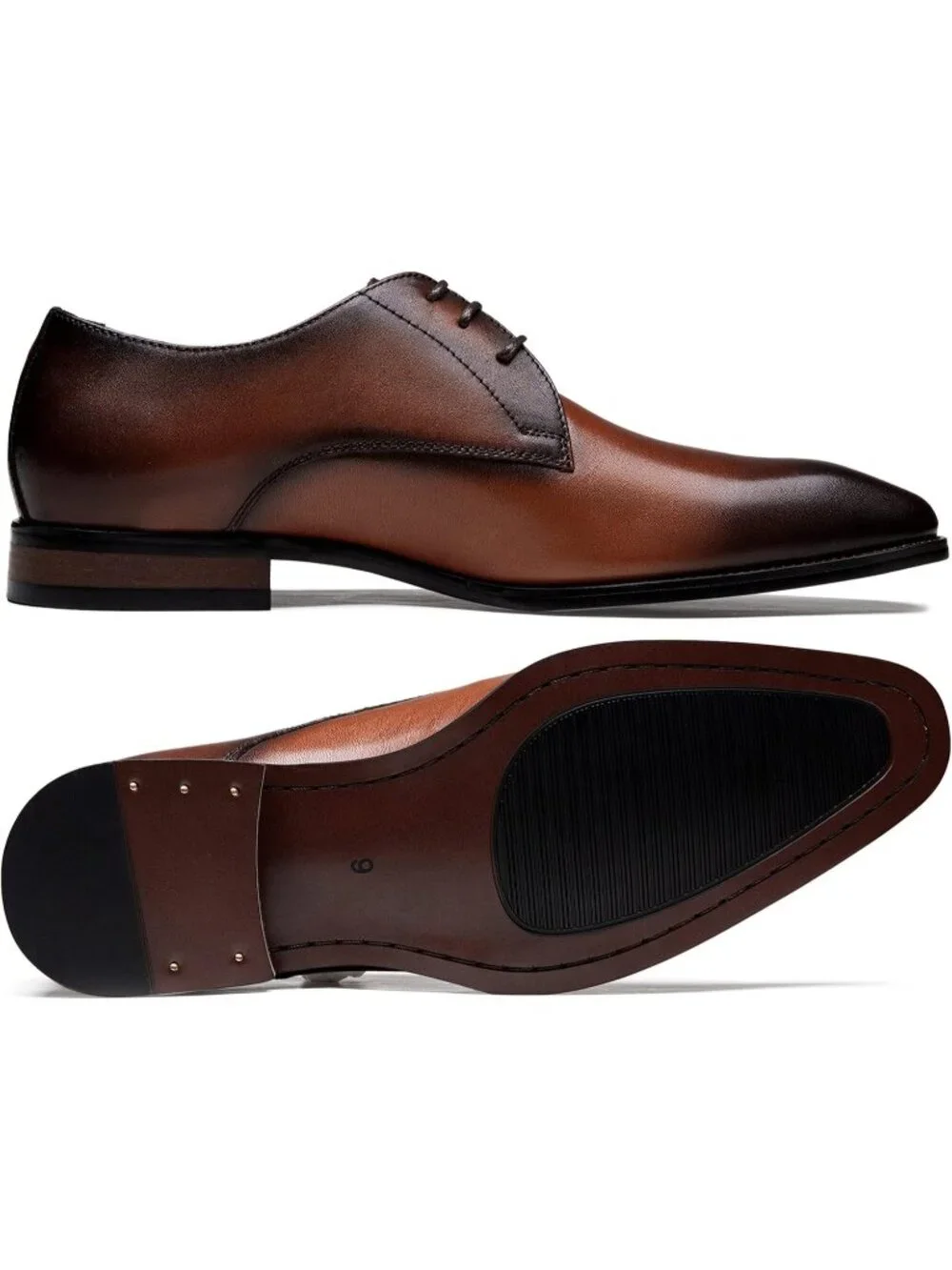 Men's Yellow Brown 1 Dress Shoes Leather Wingtip Formal Business Oxford Shoes